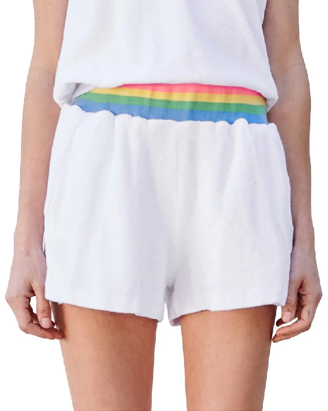 Cargo Women Shorts with Multiple Pockets for FunctionalitySUNDRY Rainbow Rib Pull-On Short