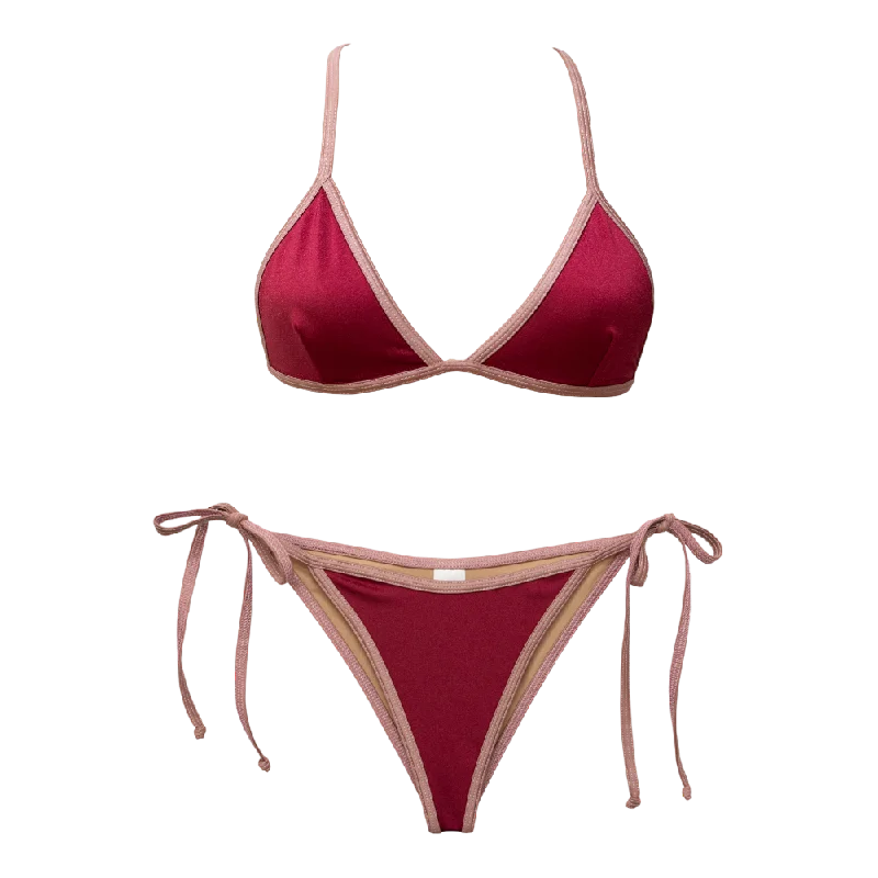 String bikini for a minimalistic and sexy beach styleBerry Shimmer/Mauve Lily + Sabrina Bundle