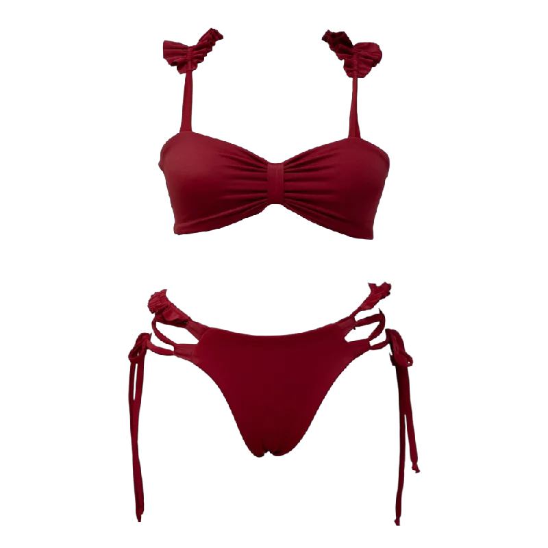 Metallic - finish bikini for a glamorous and eye - catching poolside lookCherry Cola Heather Bundle