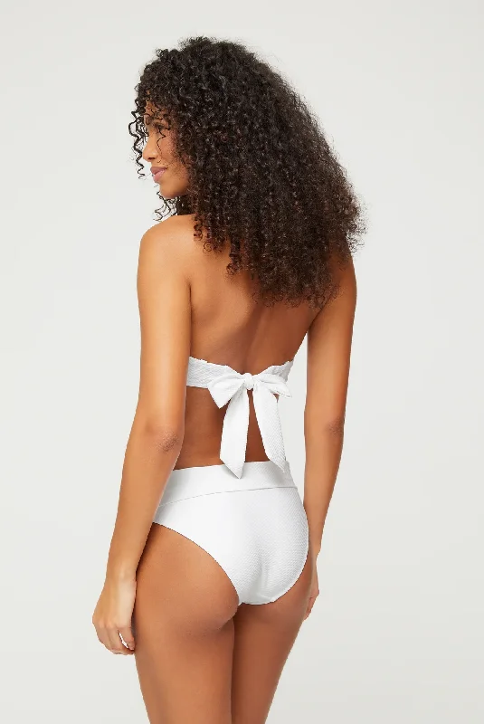 Tropical - themed bikini for a vacation - ready beach outfitCore Foldover Bottom White