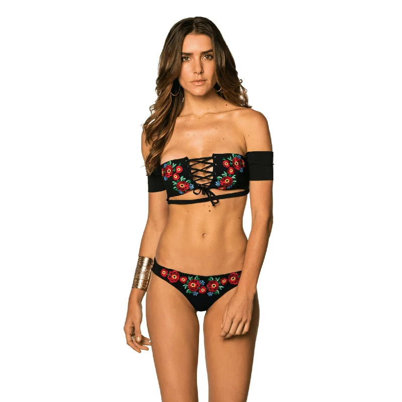 Ruched bikini with fabric gathers for a slimming effectDawn Bottom