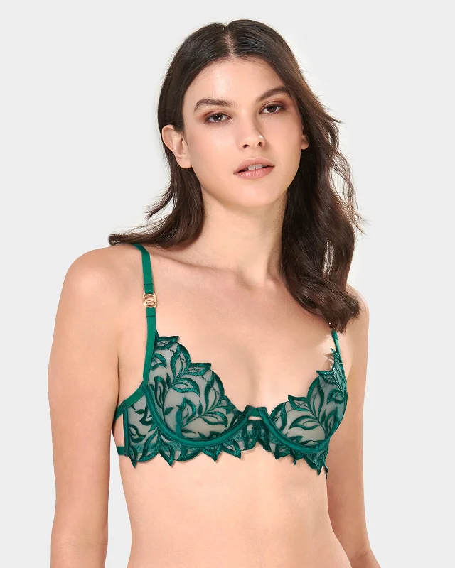 Sheer Bodysuits for a Seductive and Alluring OutfitIsadora Bra Aventurine Green