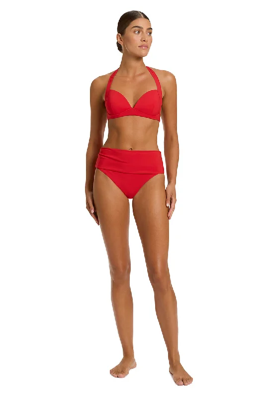 String bikini for a minimalistic and sexy beach styleJetset Fold Down Pant Rosso