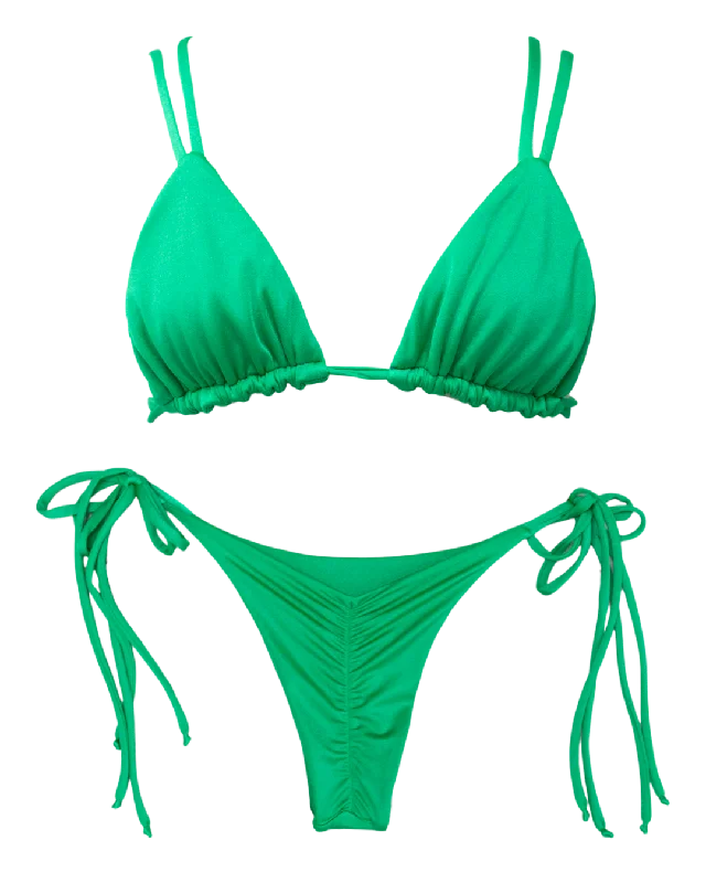 Long - line bikini top for added support and a fashionable lookKelly Green Tori Bundle