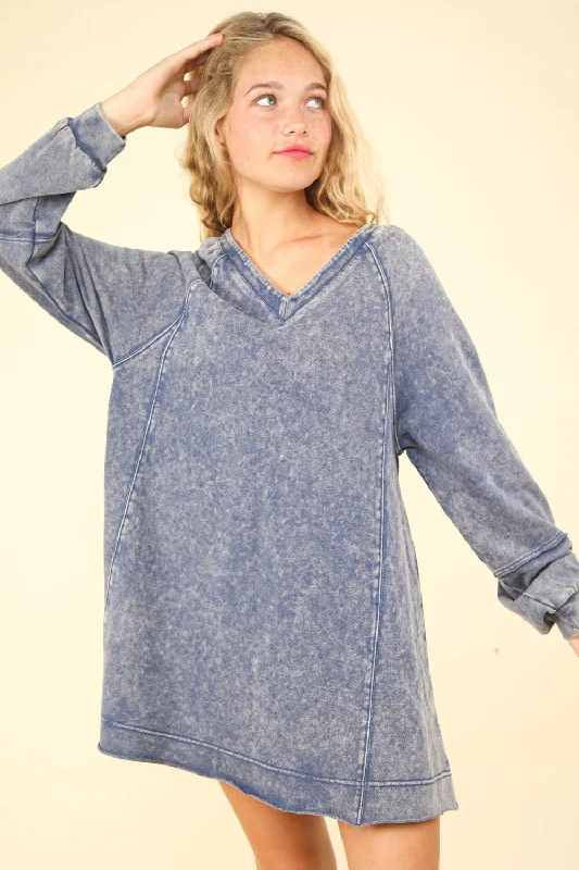 Maternity Bodysuits for Expecting Mothers' ComfortMineral Washed Oversized A-Line Mini Dress