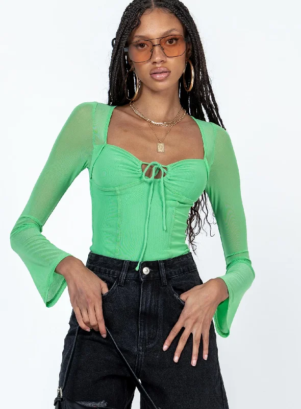 Plus - Size Bodysuits with a Comfortable and Flattering FitJacob Long Sleeve Bodysuit Green