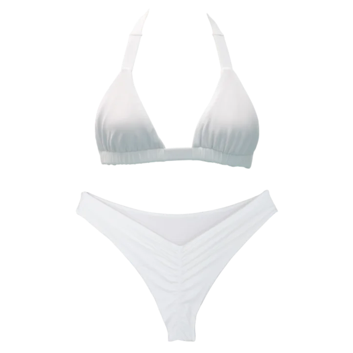 Lace - trimmed bikini for an elegant and romantic touchWhite Thalia Bundle